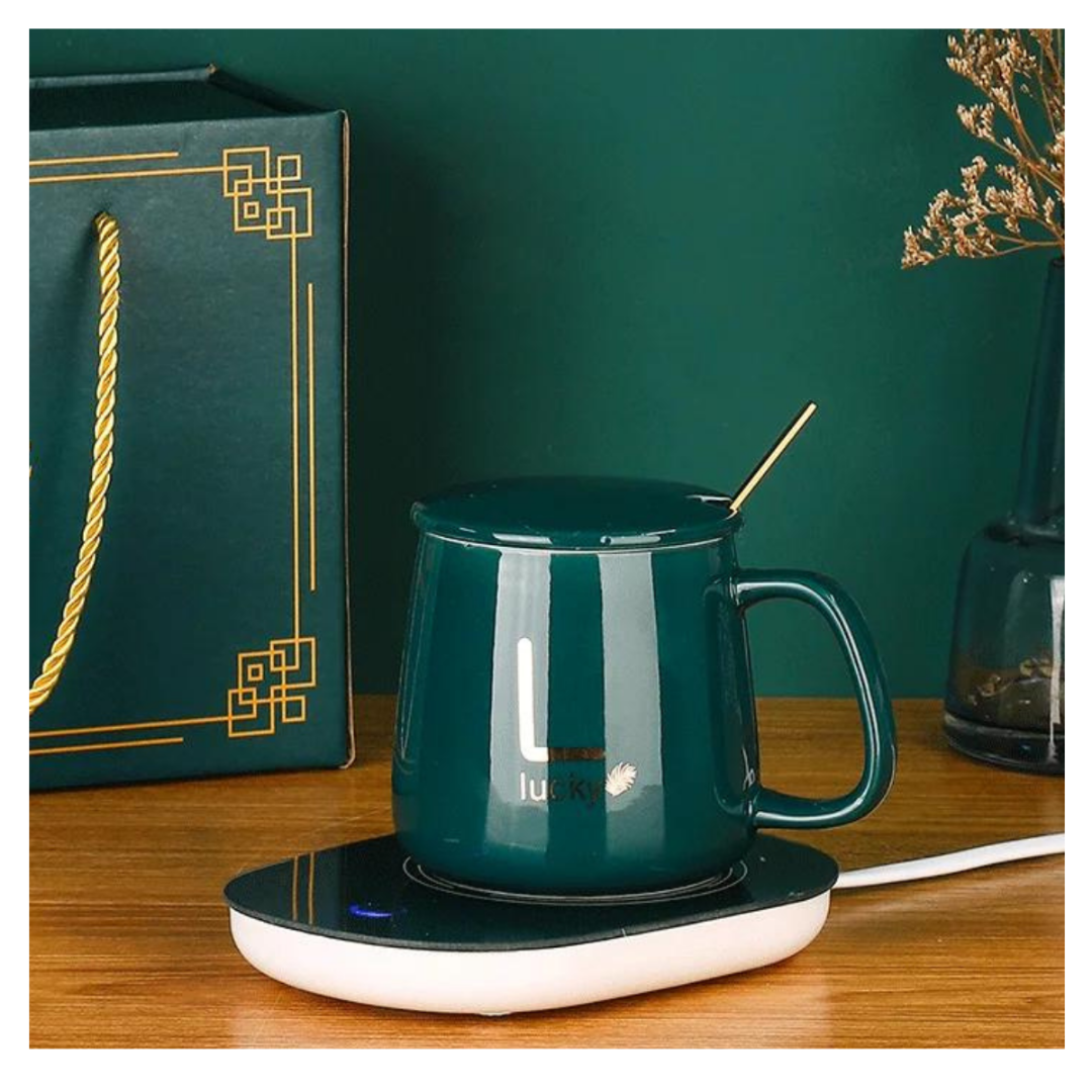 Taza con platillo calentador
