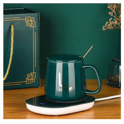 Taza con platillo calentador