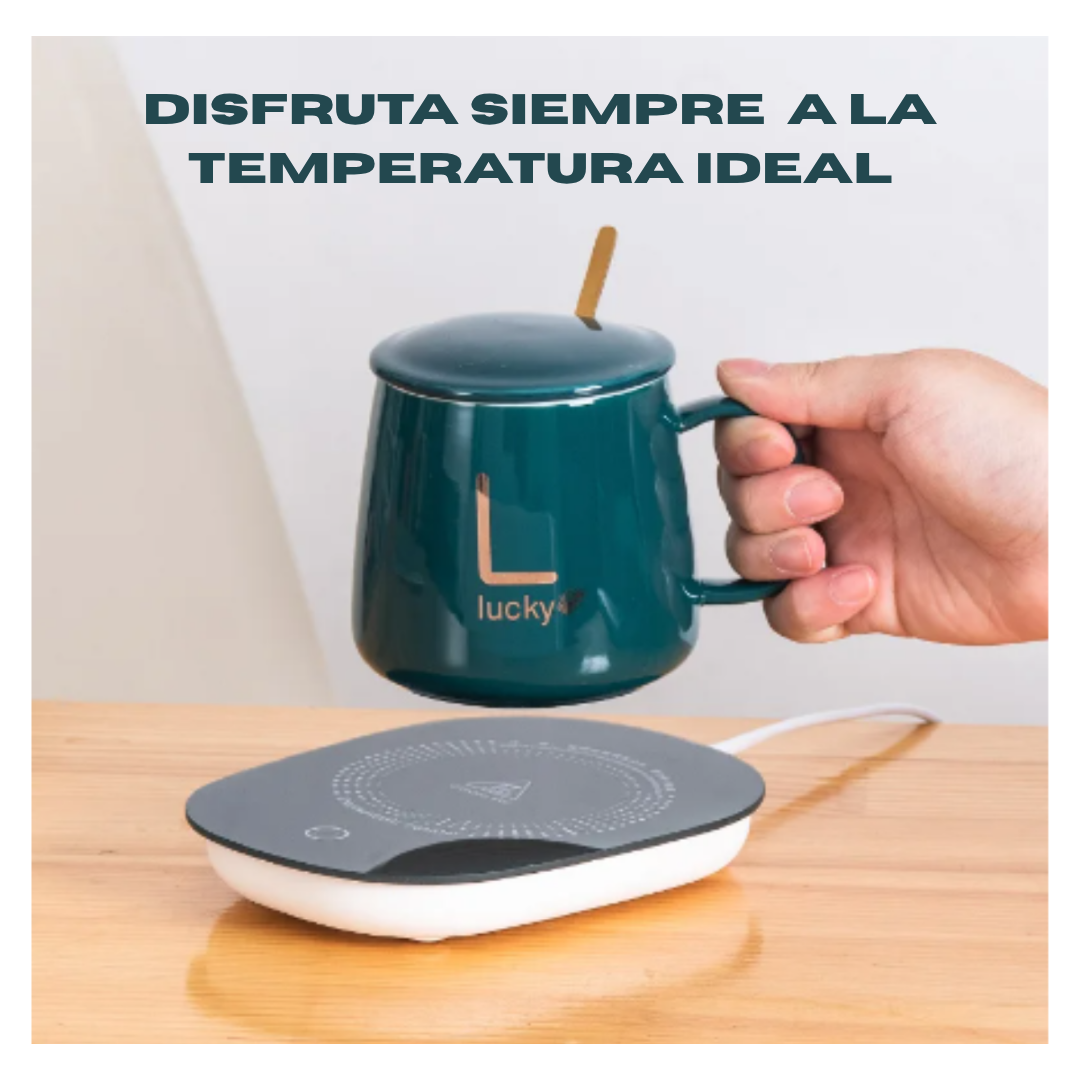 Taza con platillo calentador