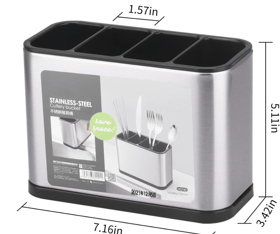 Organizador de Cubiertos Inox  con 4 espacios