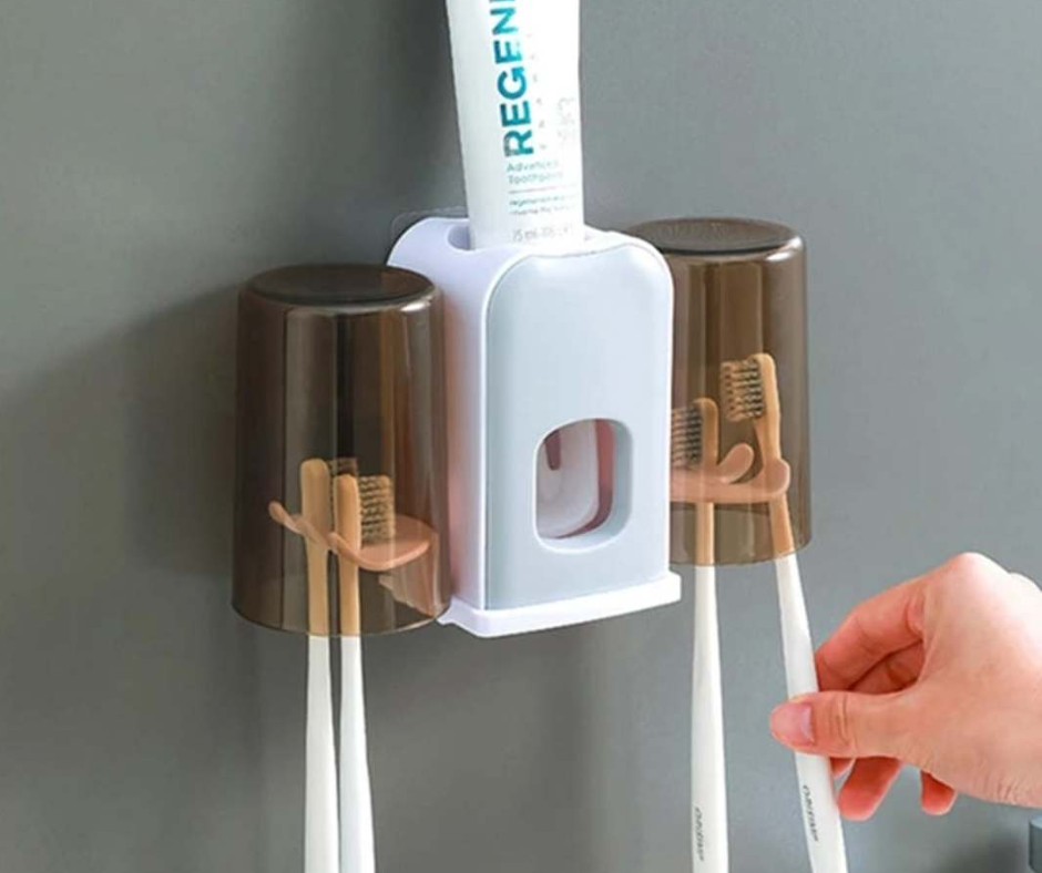 Dispensador De Pasta Dental Con 2 Vasos