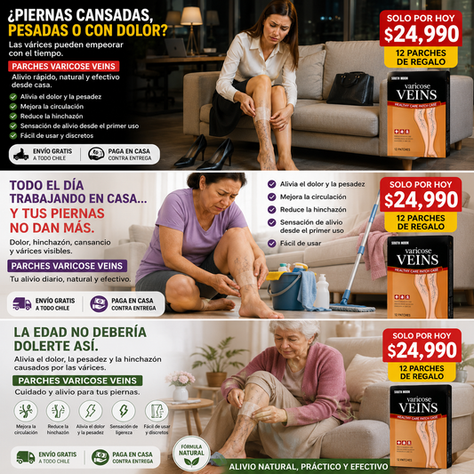 Varicose Veins™ – Parches para Aliviar Várices y Piernas Cansadas