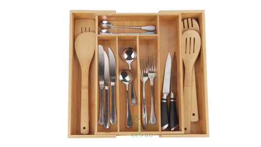 Organizador De Cajones De Cocina Bambu