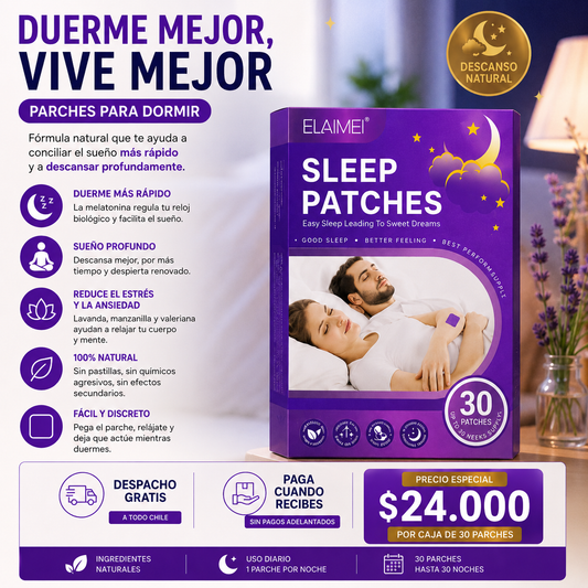 PARCHES PARA DORMIR - Ingredientes naturales -  30 Unidades