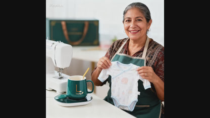 Taza con platillo calentador